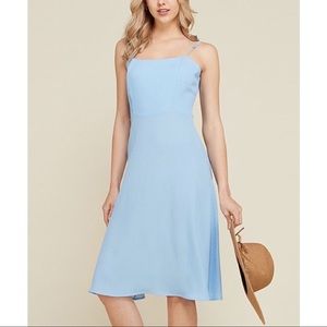 NWOT 2Hearts Blue Polka Dot Cami A-Line Midi Dress